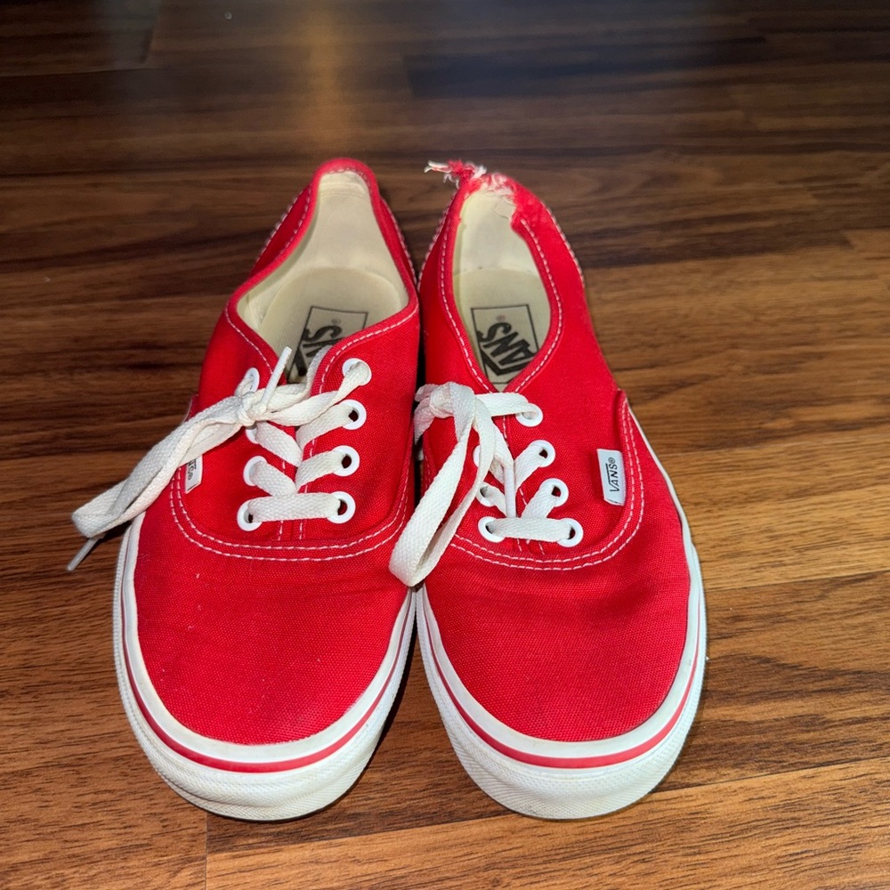 Vans Kids Bright Red Canvas Sneakers